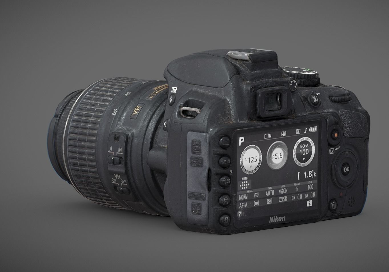 Nikon D3100 Low-poly 3D model_3