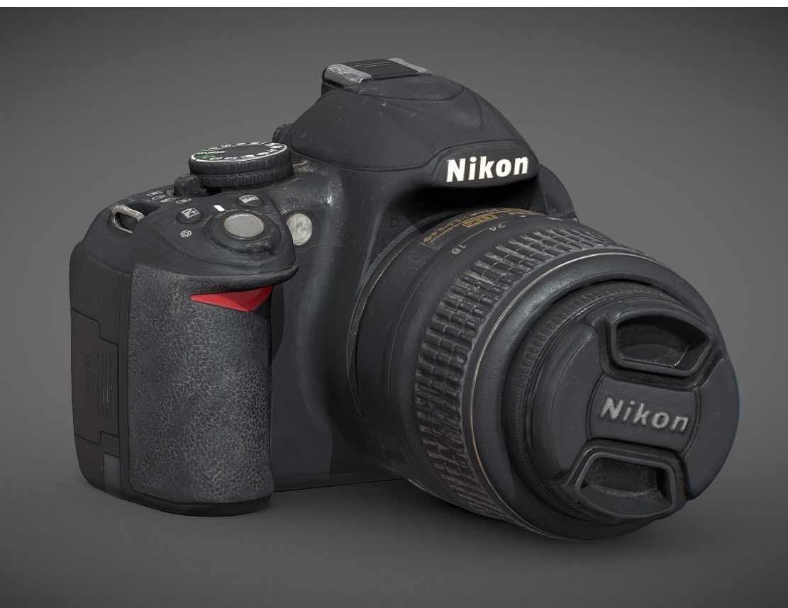 Nikon D3100 Low-poly 3D model_4