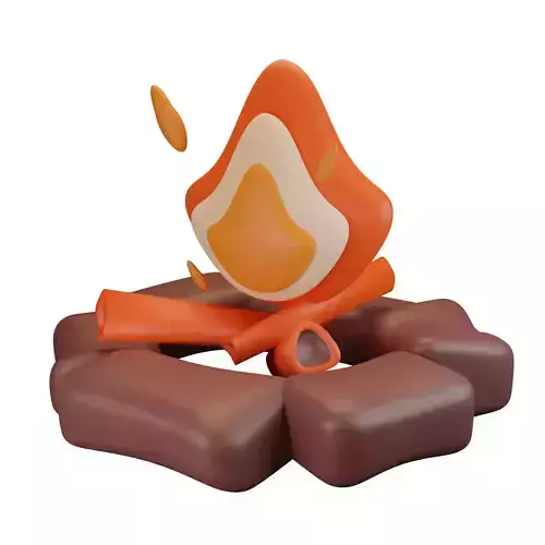 Campfire Low-poly 3D model