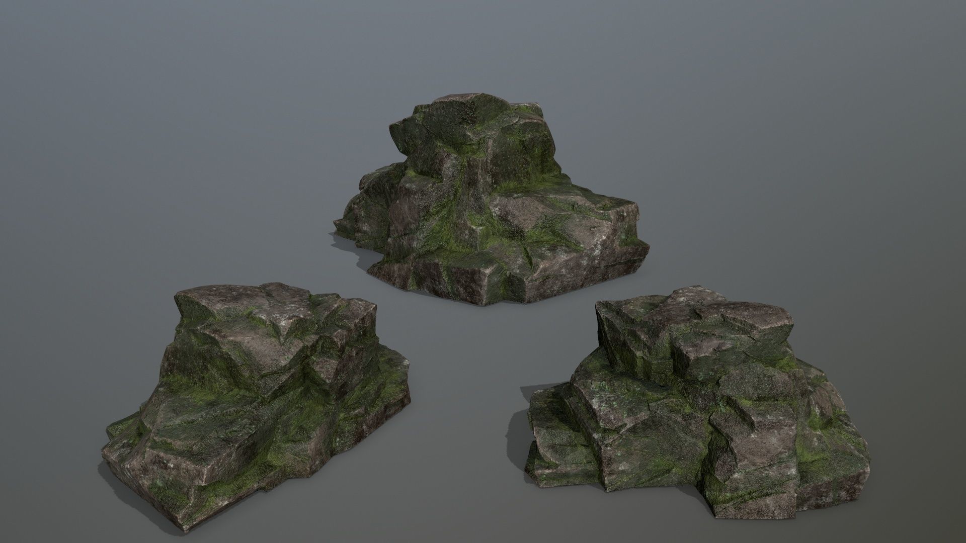 Rock Set Low-poly 3D model_10