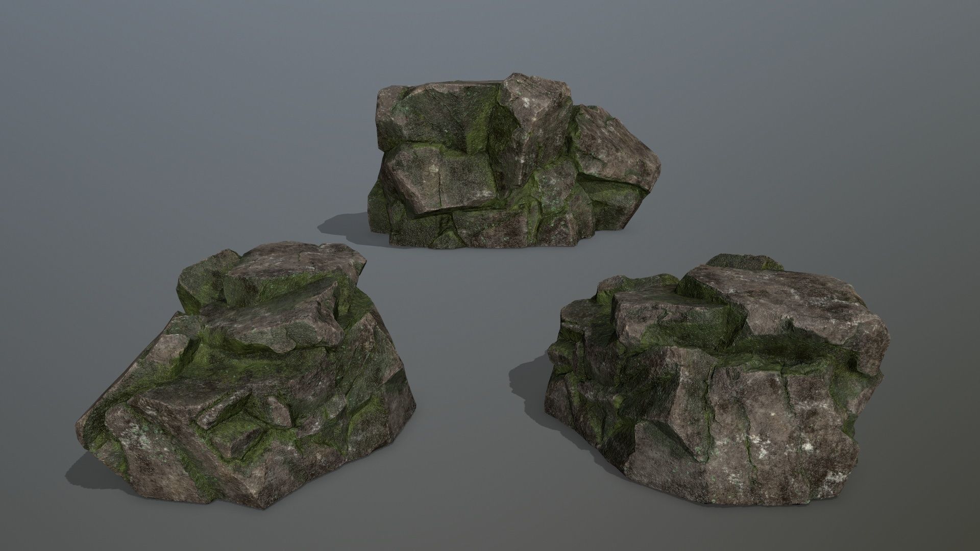 Rock Set Low-poly 3D model_8