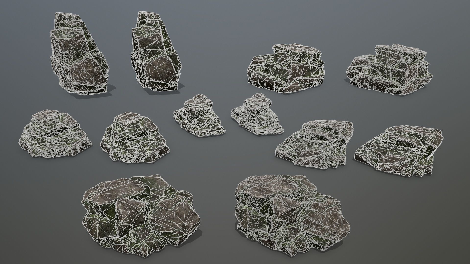 Rock Set Low-poly 3D model_15