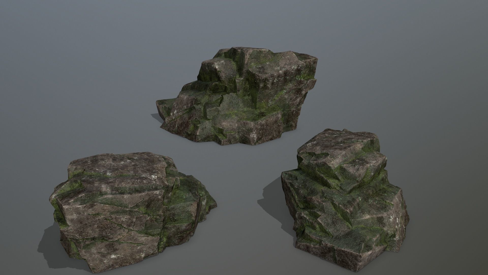Rock Set Low-poly 3D model_9