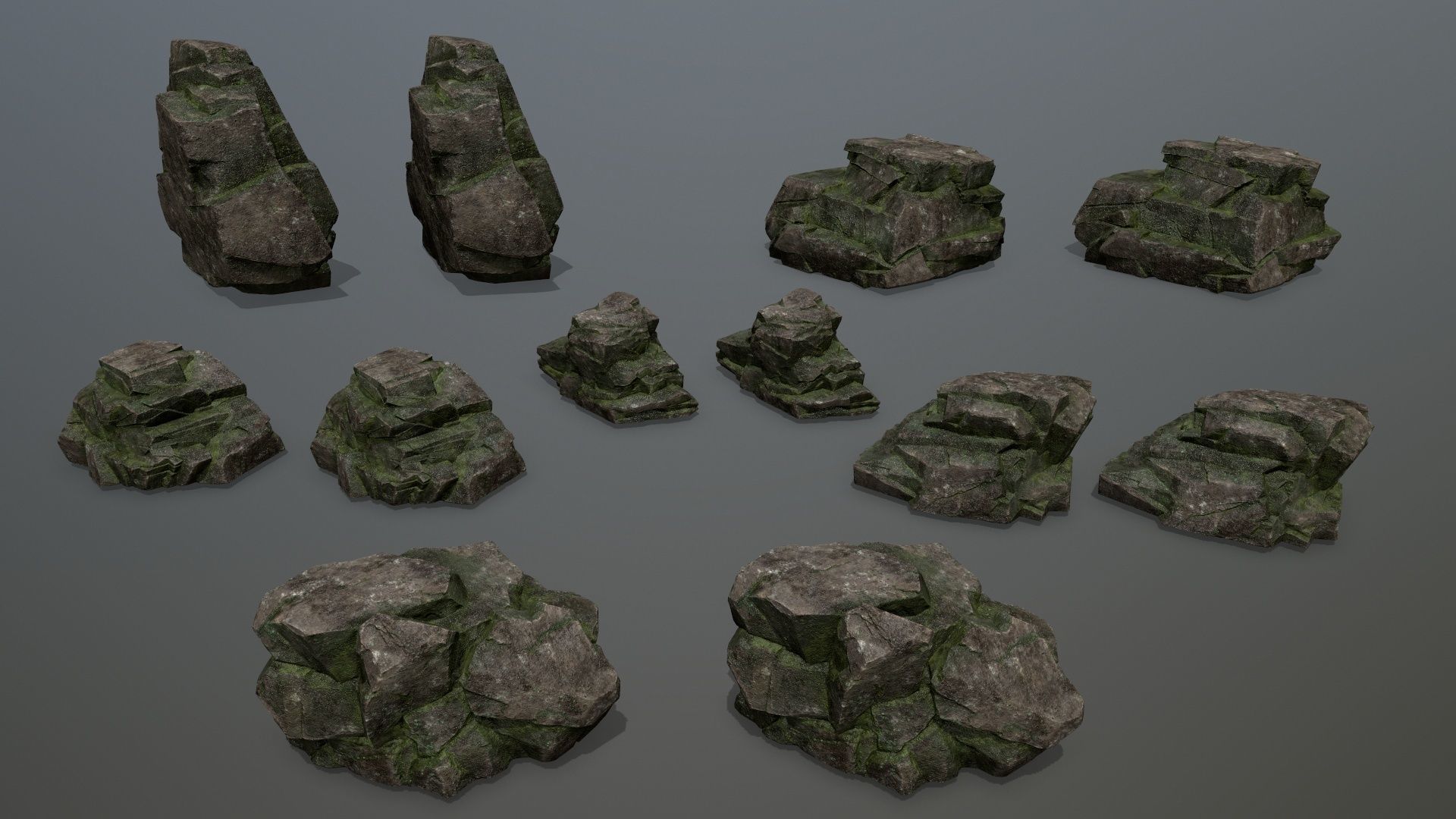 Rock Set Low-poly 3D model_14