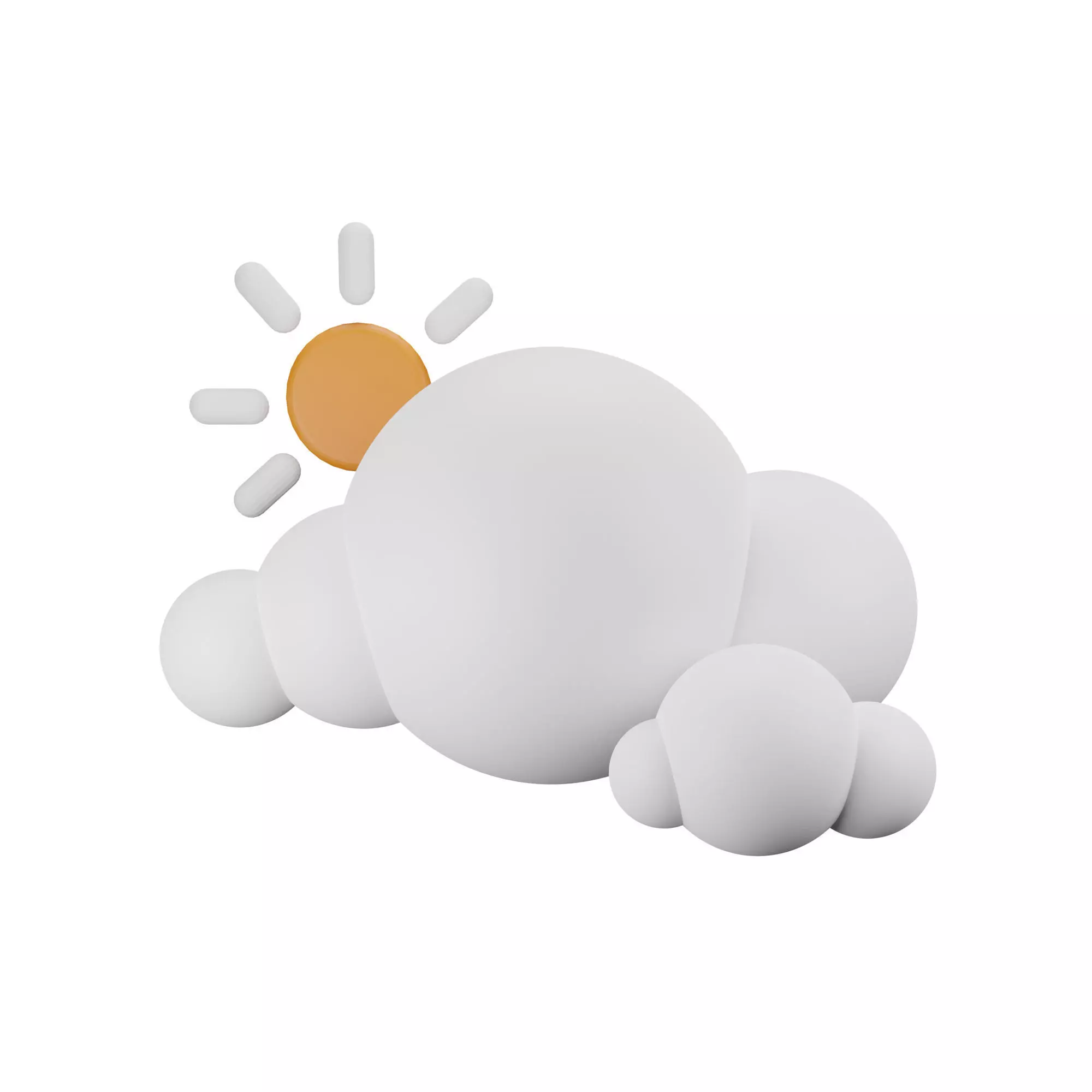 Cloudy Weather Low-poly 3D model_0