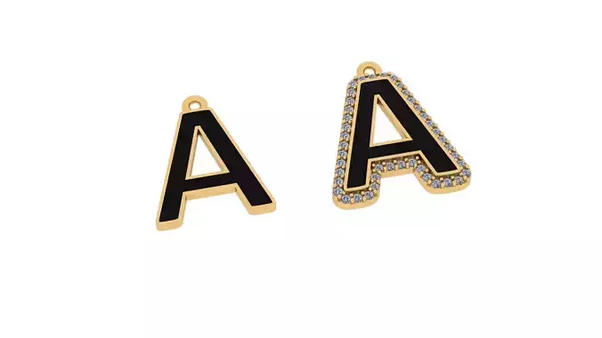 alphabet letters jewelry - A