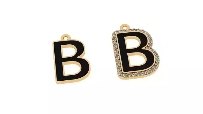alphabet letters jewelry - B
