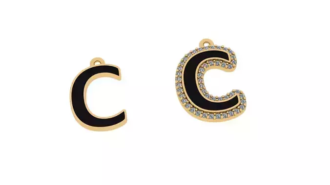 alphabet letters jewelry - C