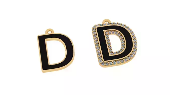 alphabet letters jewelry - D