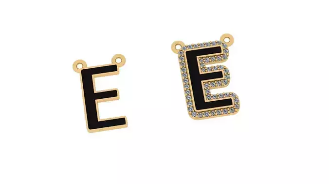 alphabet letters jewelry - E