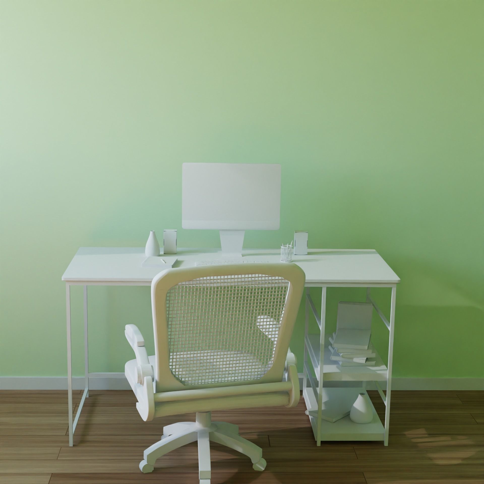 modern teenage room  desktop  3D model_6