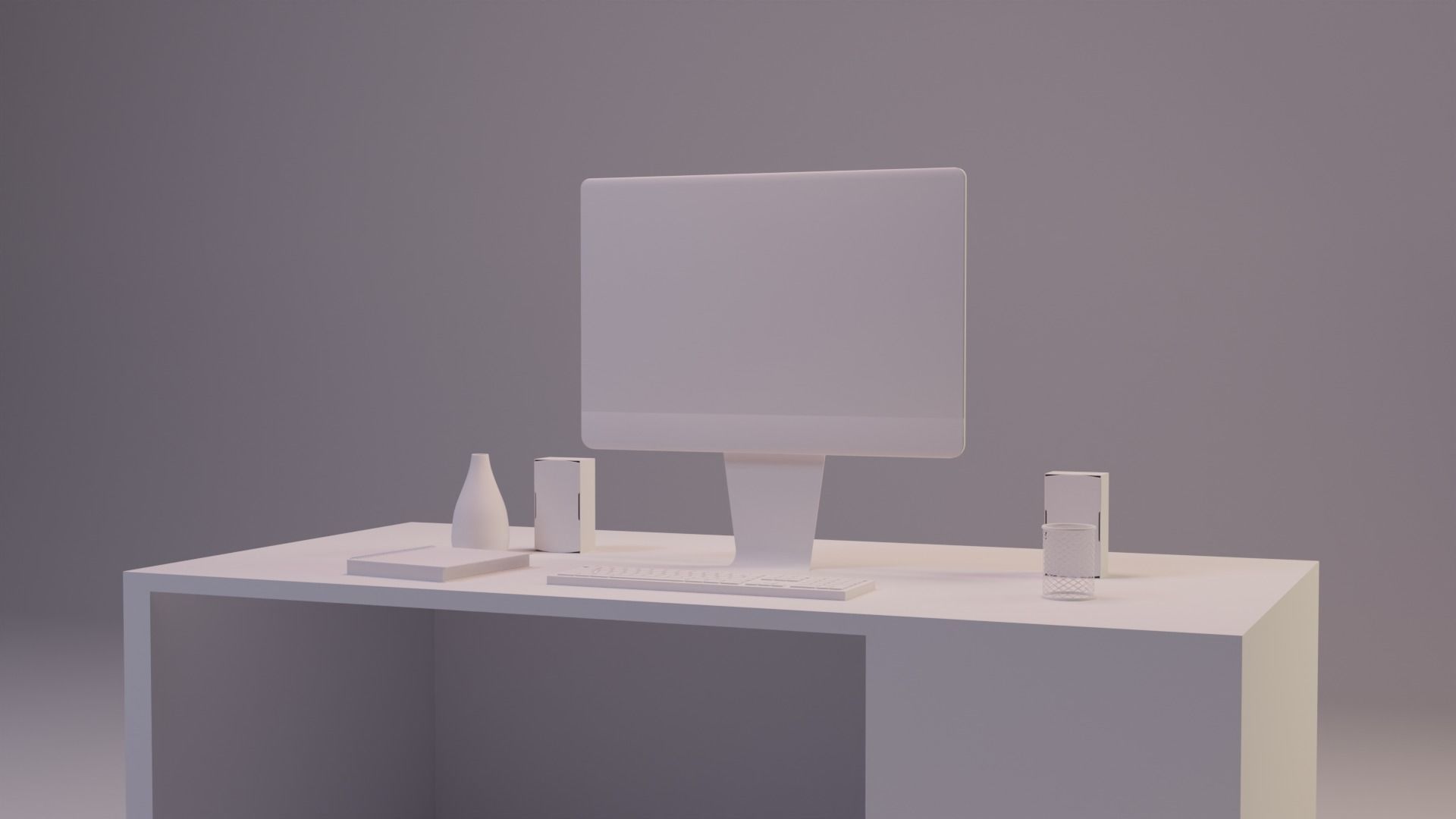 modern teenage room  desktop  3D model_4