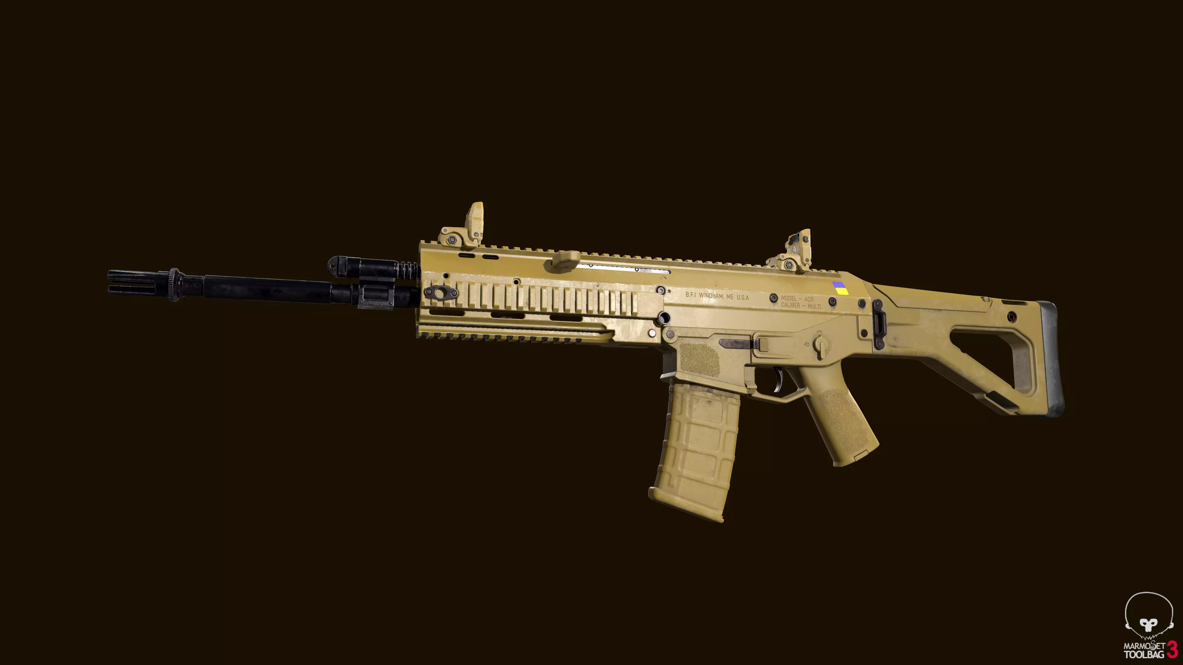 ACR Bushmaster assault combat rifle Low-poly 3D model_0