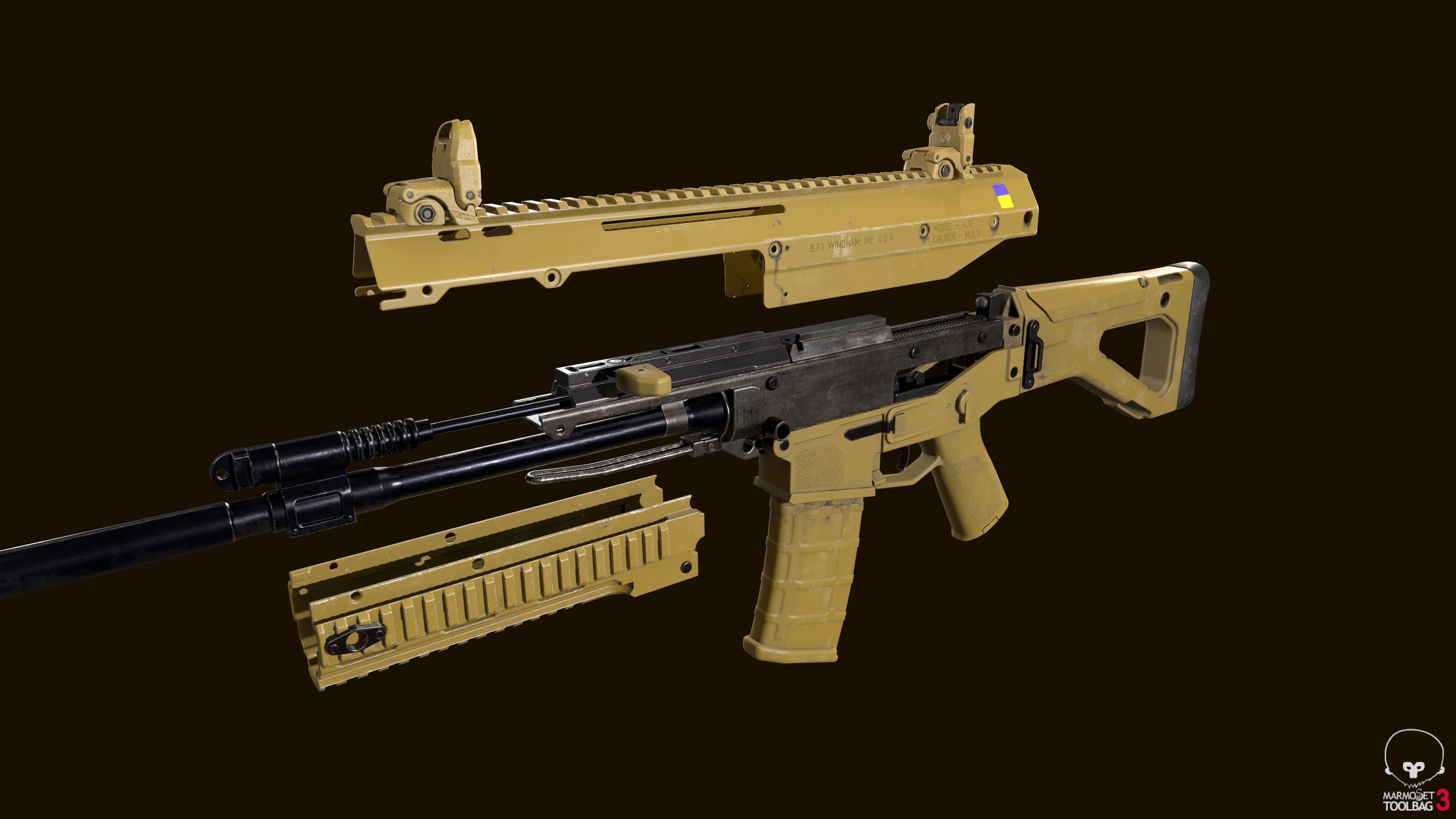 ACR Bushmaster assault combat rifle Low-poly 3D model_6