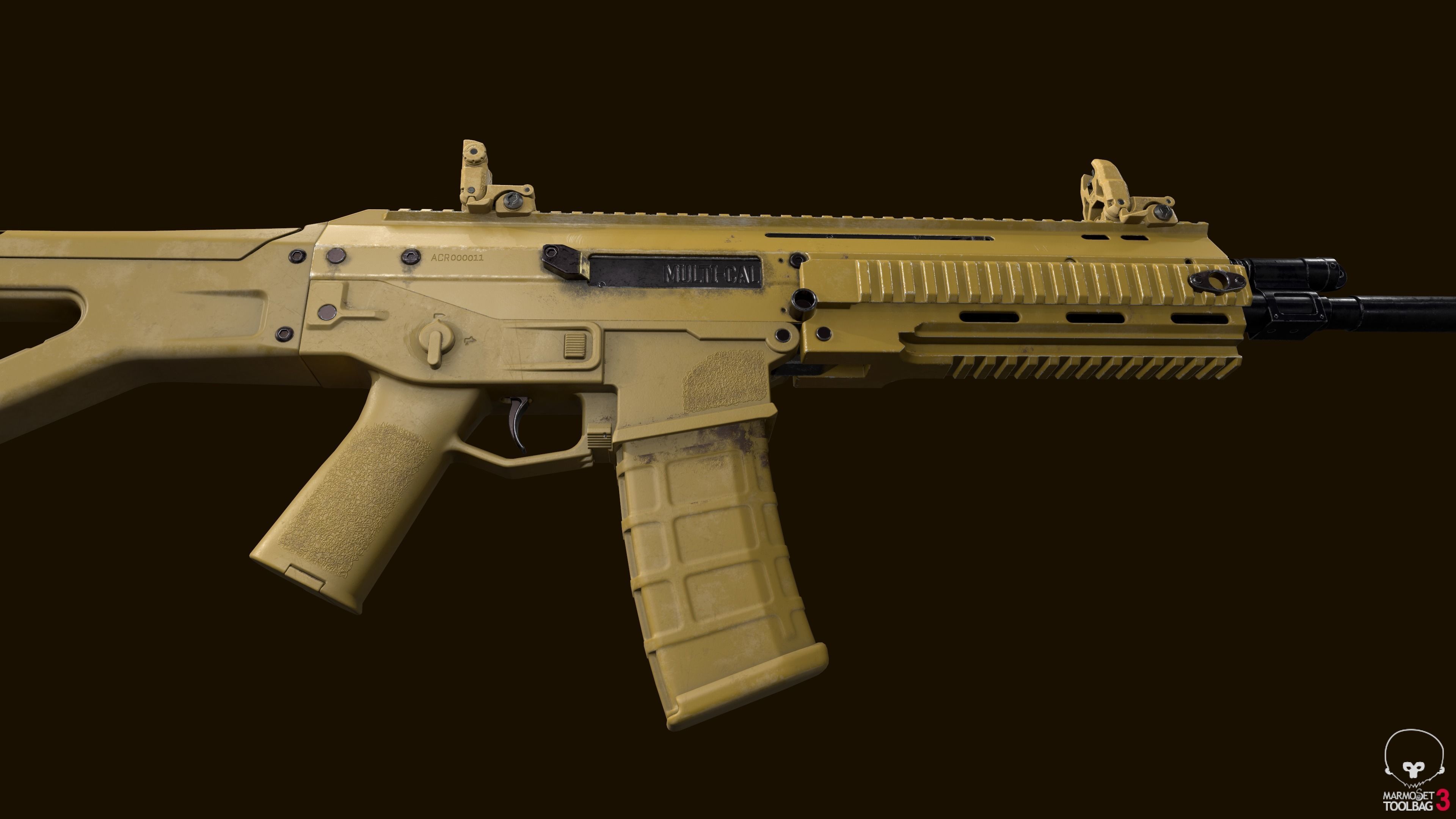 ACR Bushmaster assault combat rifle Low-poly 3D model_8