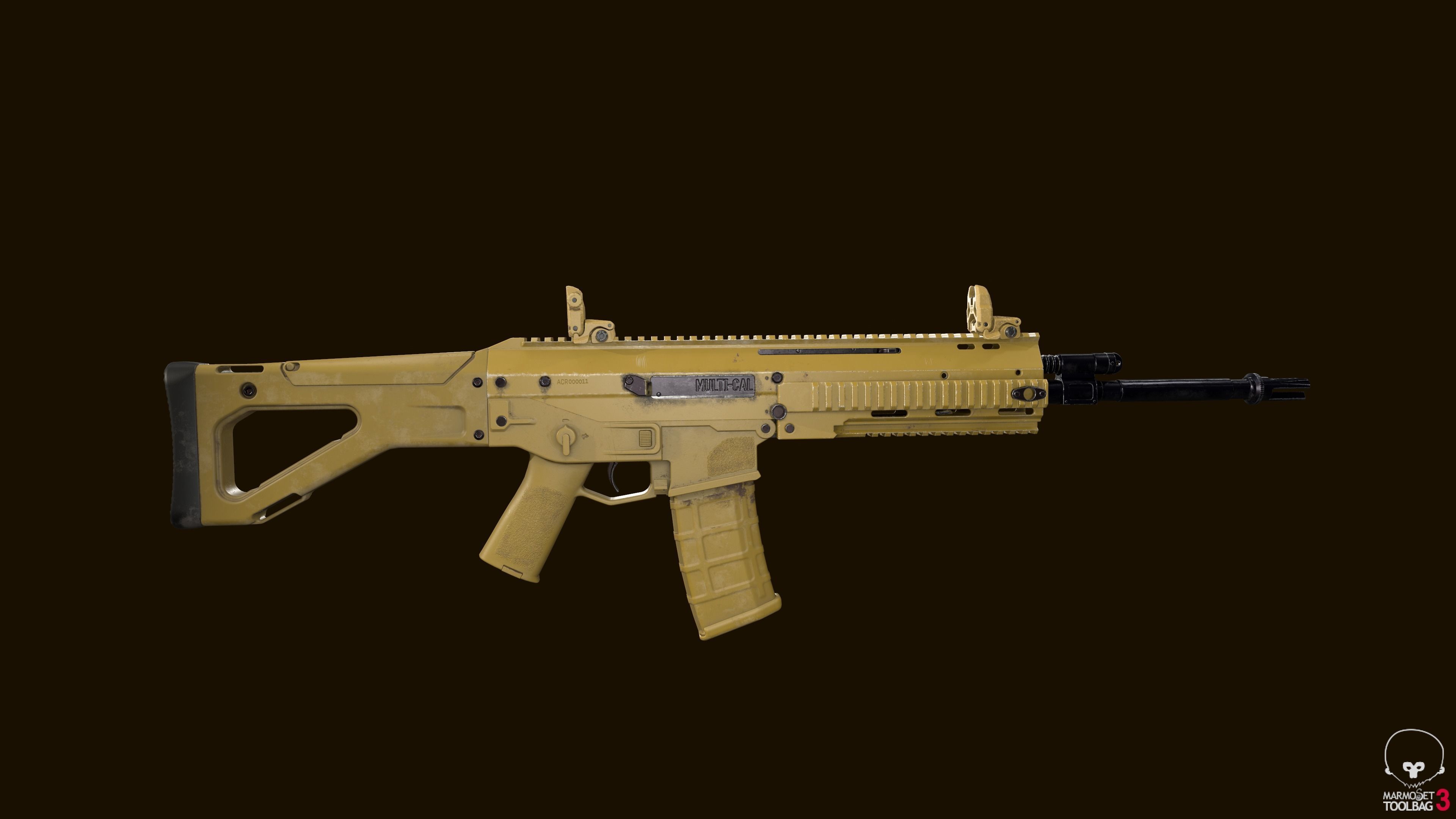 ACR Bushmaster assault combat rifle Low-poly 3D model_9