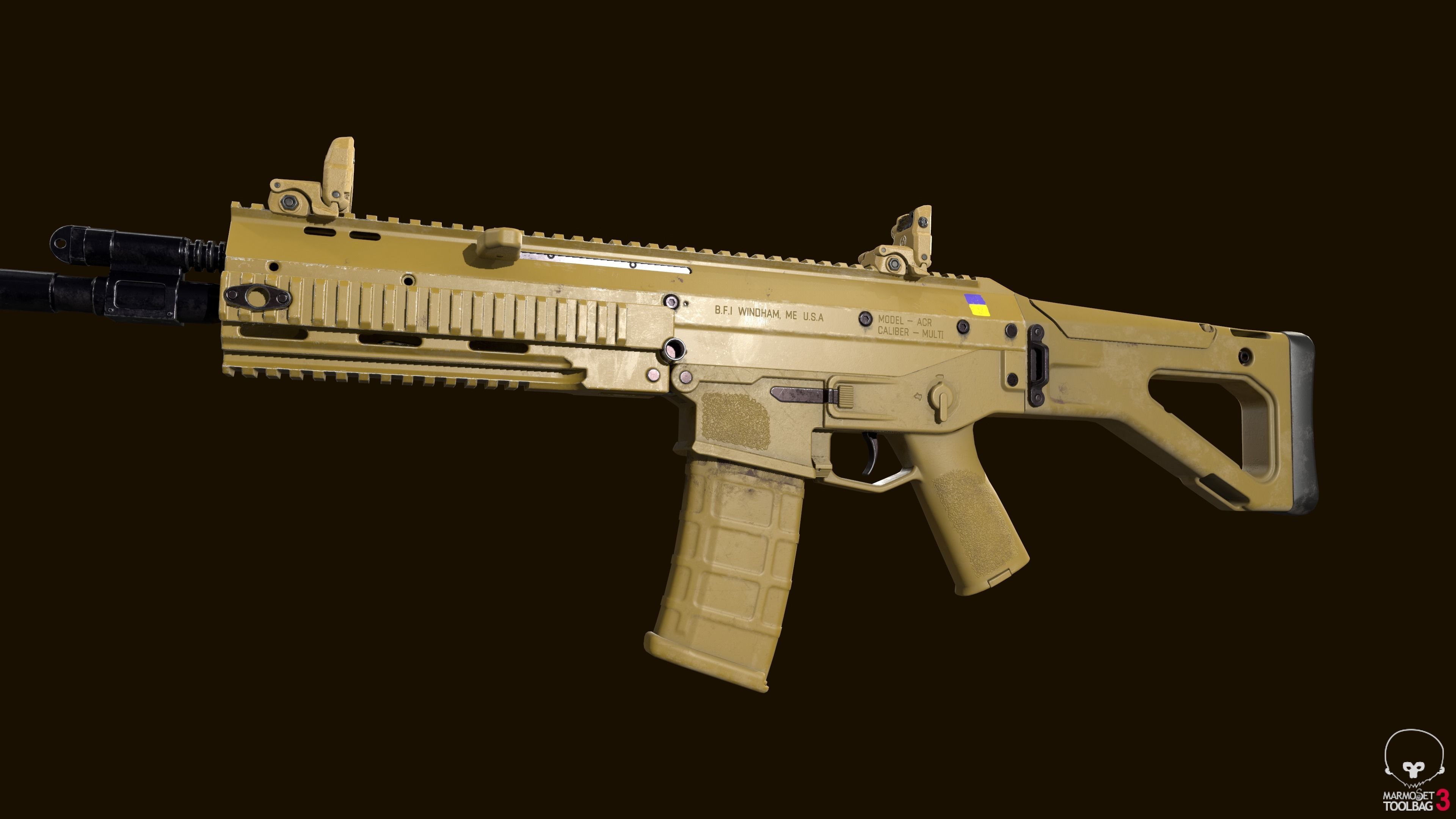 ACR Bushmaster assault combat rifle Low-poly 3D model_2