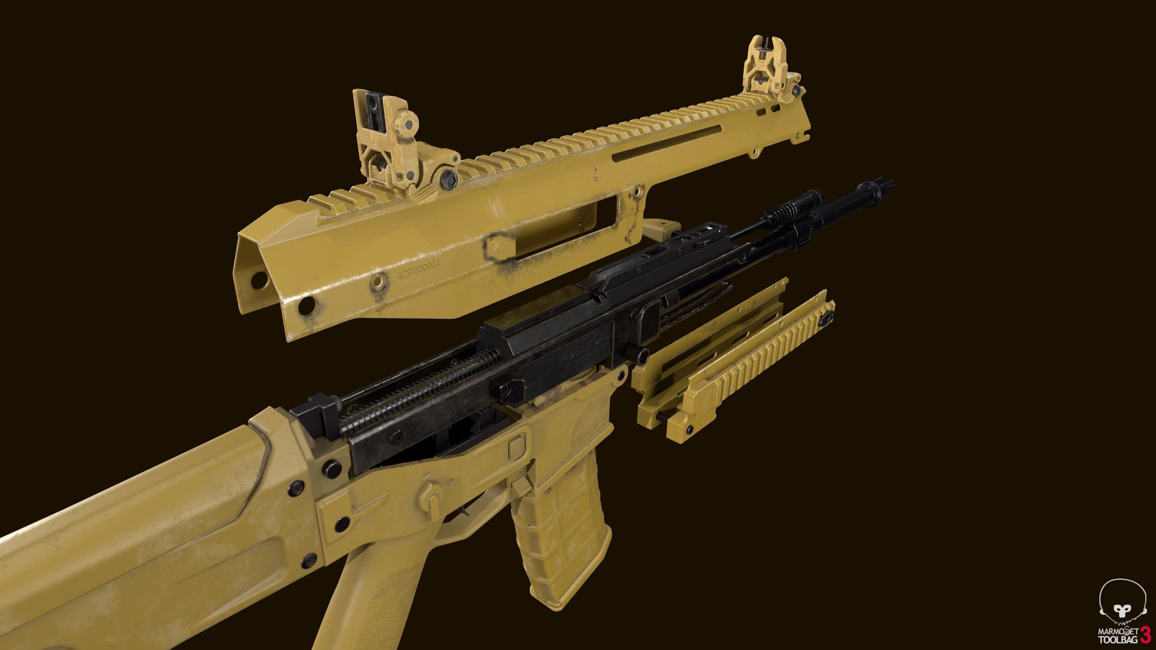 ACR Bushmaster assault combat rifle Low-poly 3D model_7