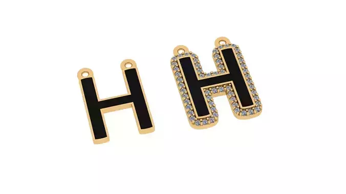 alphabet letters jewelry - H