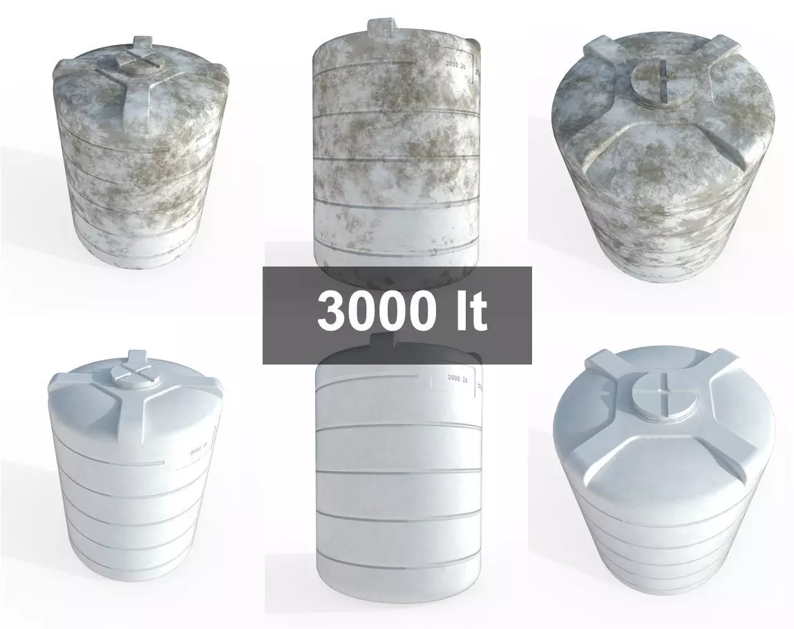 Water Tank 3000 liters Low-poly 3D model