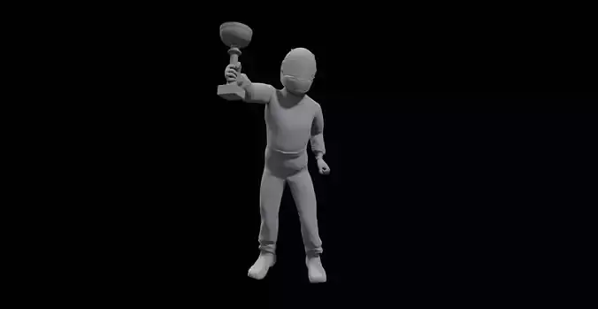 The rider on the podium took the first place cup