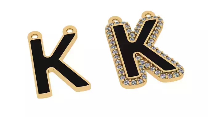 alphabet letters jewelry - K