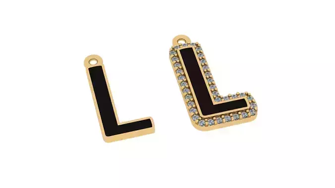 alphabet letters jewelry - L