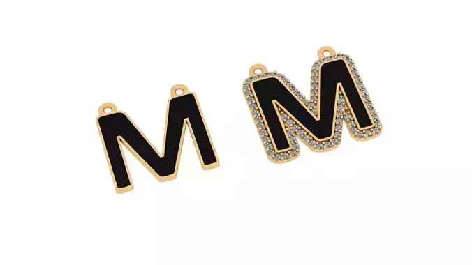 alphabet letters jewelry - M