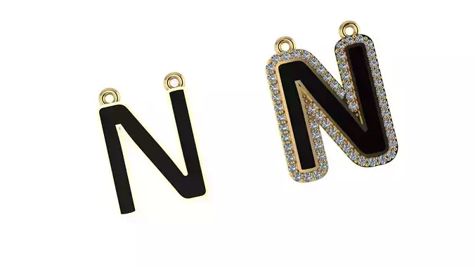 alphabet letters jewelry - N