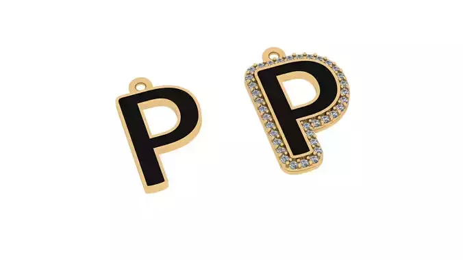 alphabet letters jewelry - P
