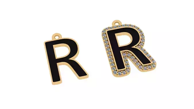 alphabet letters jewelry - R