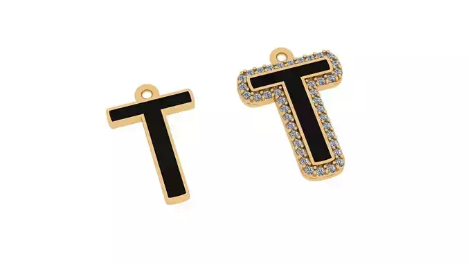 alphabet letters jewelry - T