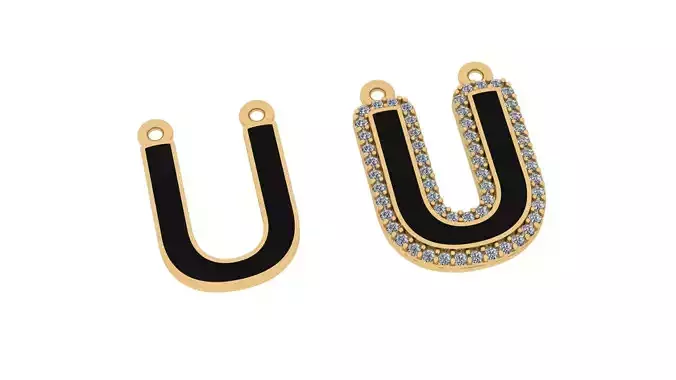 alphabet letters jewelry - U