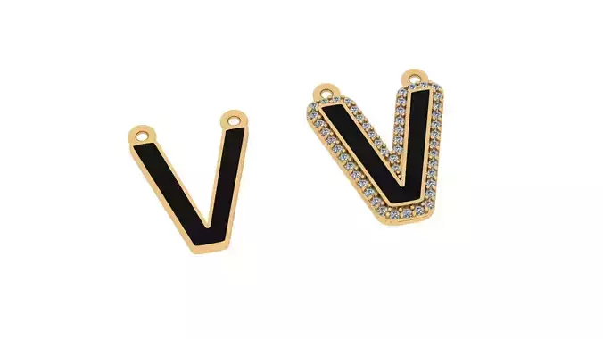 alphabet letters jewelry - V