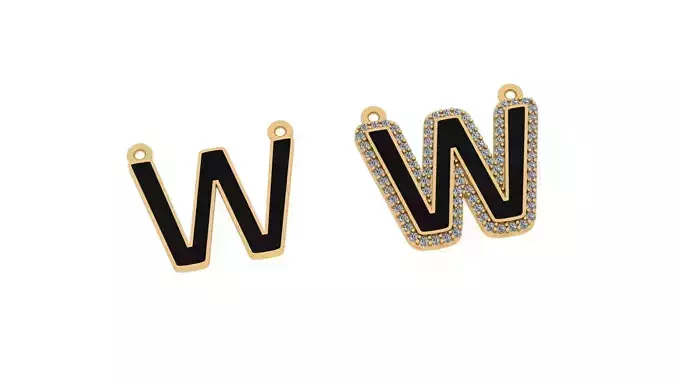 alphabet letters jewelry - W