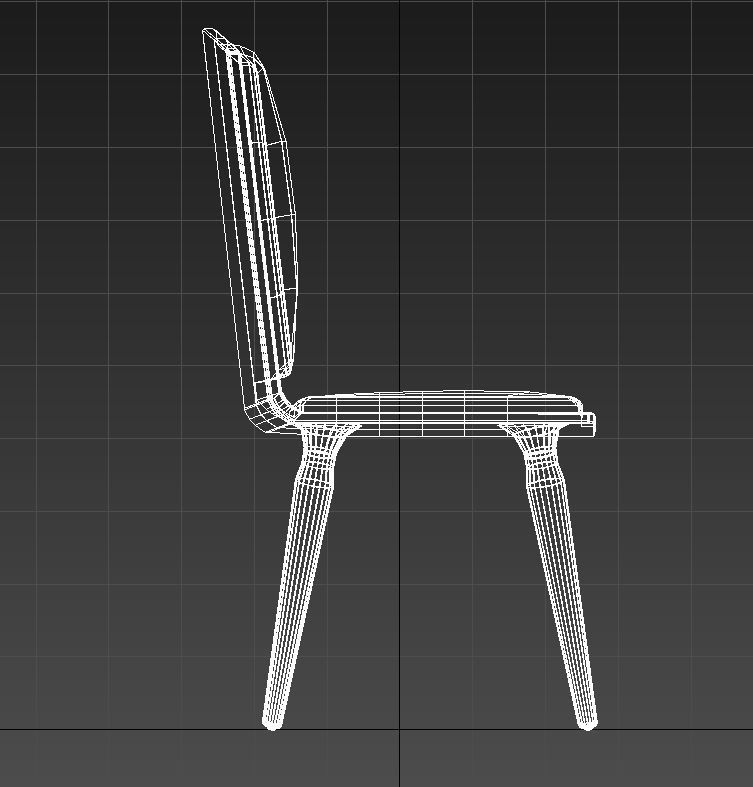 Plastic padded dining chair 3D model_14