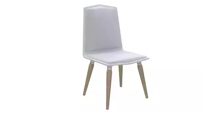 Plastic padded dining chair 3D model