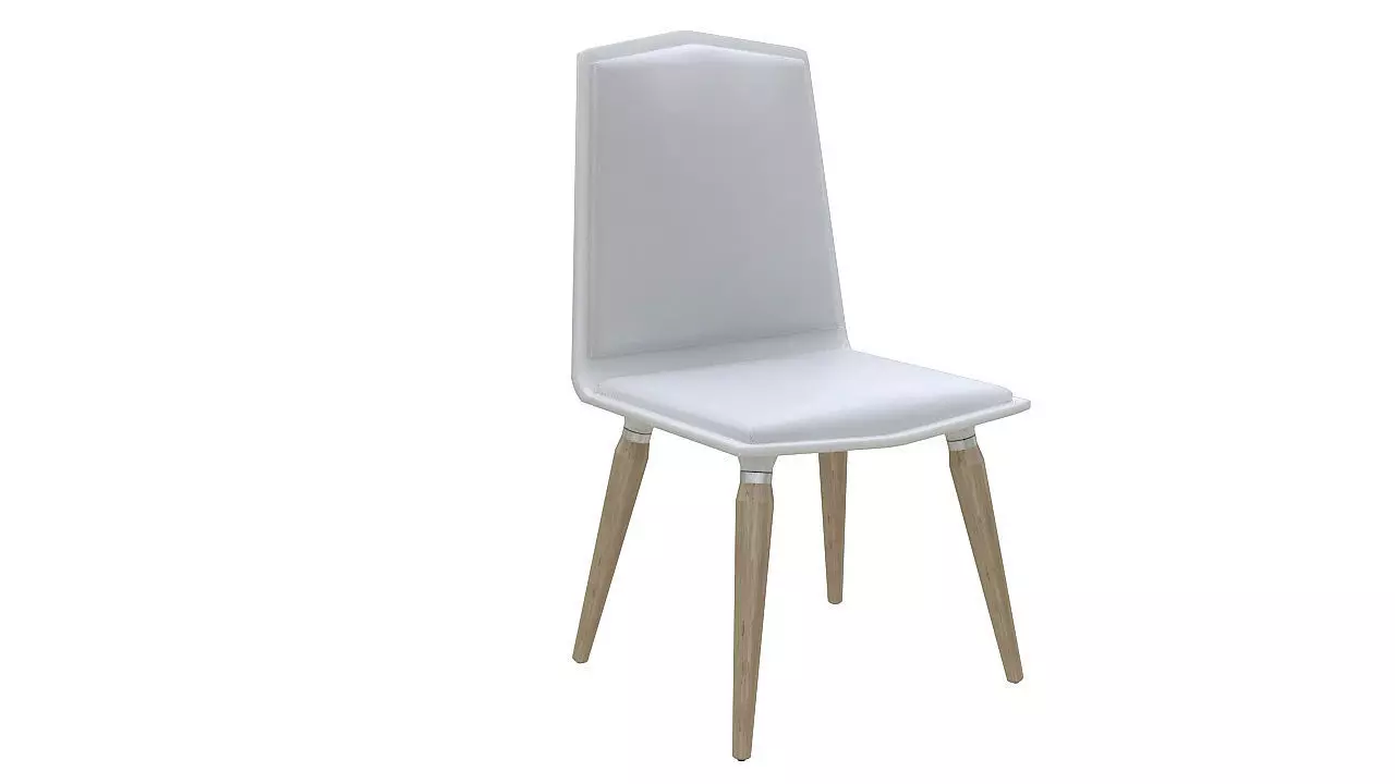 Plastic padded dining chair 3D model_0