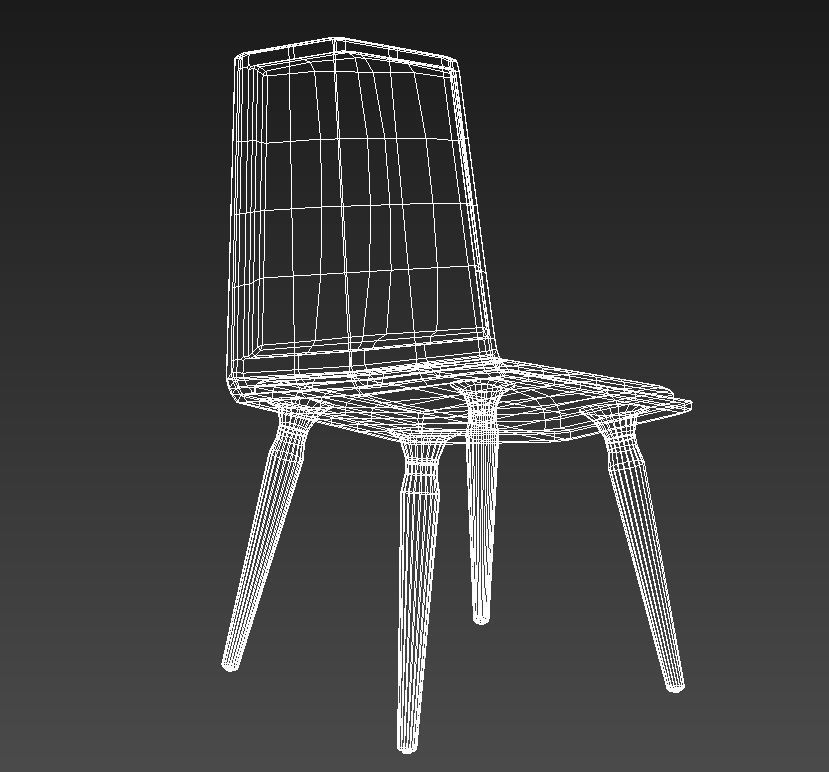 Plastic padded dining chair 3D model_12