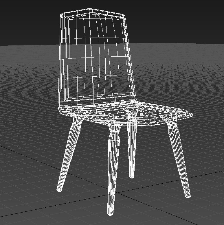 Plastic padded dining chair 3D model_11