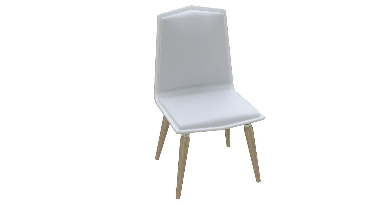 Plastic padded dining chair 3D model_1