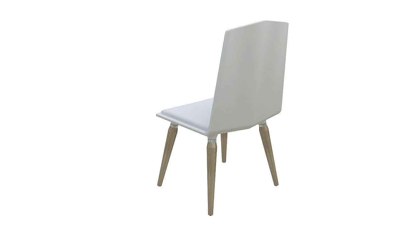 Plastic padded dining chair 3D model_4