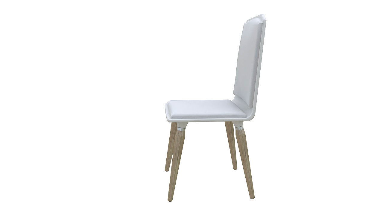 Plastic padded dining chair 3D model_3