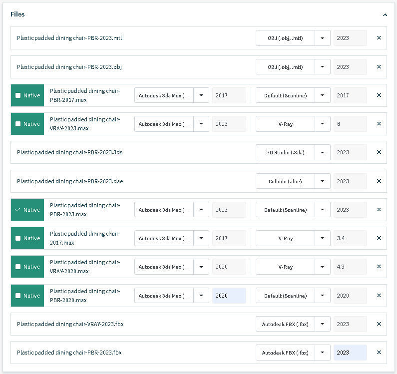 Plastic padded dining chair 3D model_16