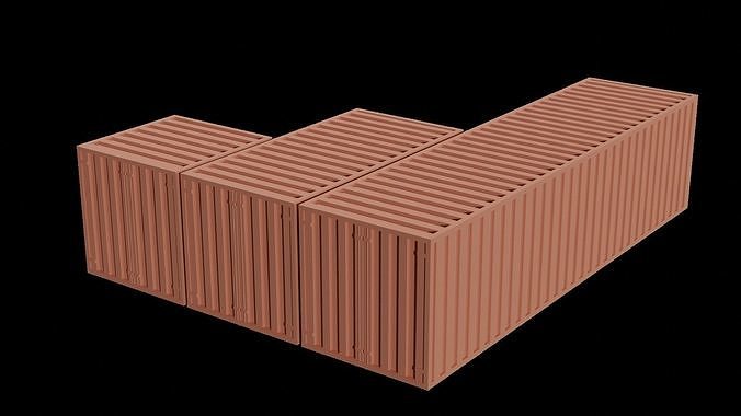 Containers shipping Low-poly 3D model