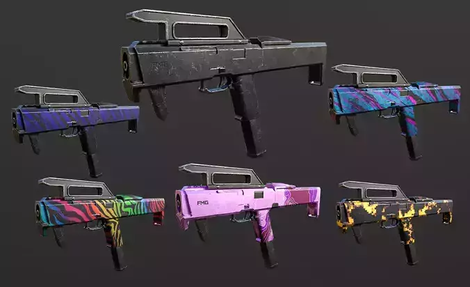 FMG - Submachine Gun Low-poly 3D model