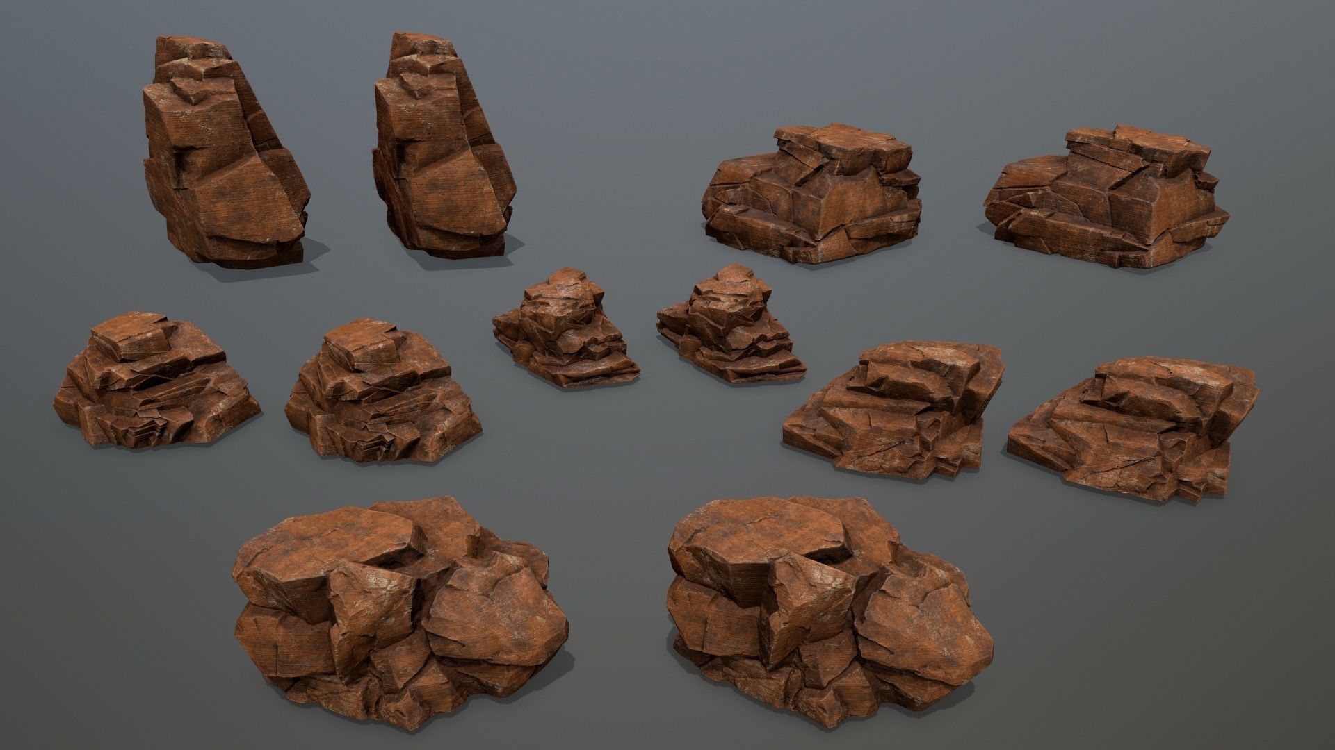 Sand Stone Set Low-poly 3D model_13