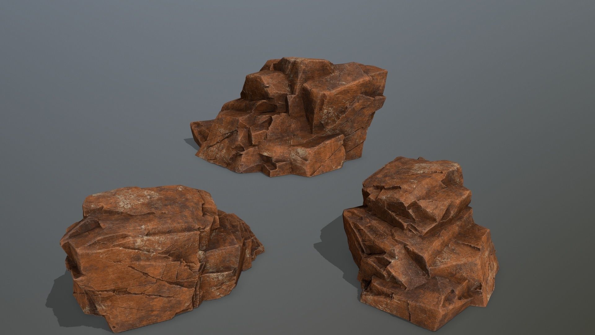 Sand Stone Set Low-poly 3D model_12