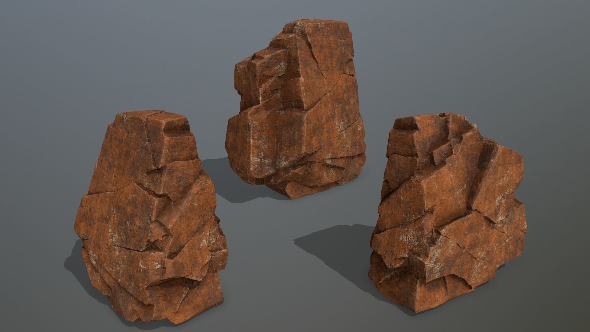 Sand Stone Set Low-poly 3D model_10