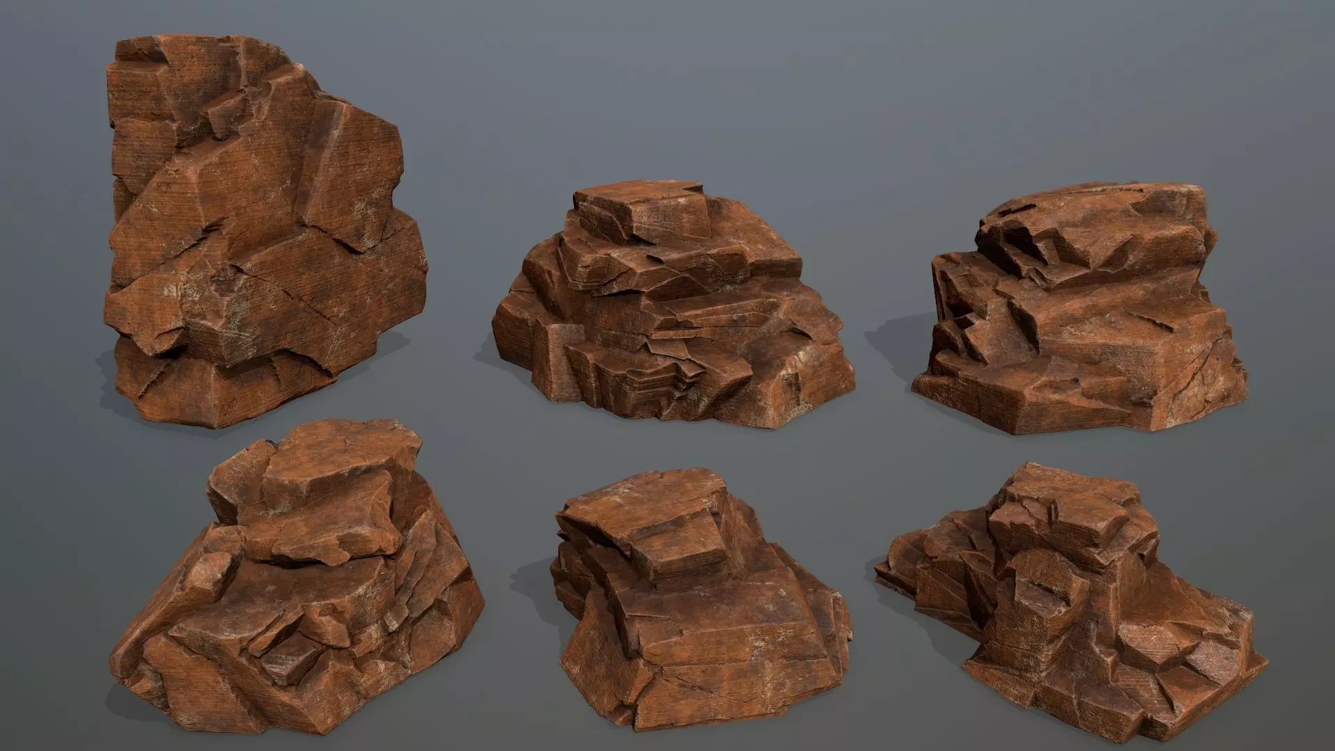 Sand Stone Set Low-poly 3D model_0